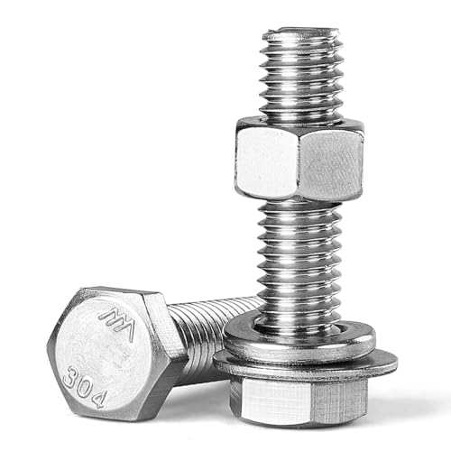 Ensemble écrous boulons acier inox 304, 3/8"-16 x 2", 10