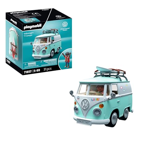 PLAYMOBIL | Collector Cars | Volkswagen T1 Camper | Modellauto für Erwachsene & Kinder | Mit Stickern zum Personalisieren | Geschenk für Auto-Fans & Sammler | Detailgetreues Design | 71857 PLAYMOBIL | Collector Cars | Volkswagen T1 Camper | Modellauto für Erwachsene & Kinder | Mit Stickern zum Personalisieren | Geschenk für Auto-Fans & Sammler | Detailgetreues Design | 71857