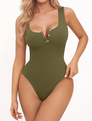 Body para mujer de cuello cuadrado Avidlove sin mangas con doble forro 2