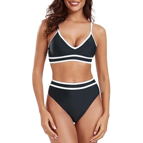 RELLECIGA Women's High Waisted V Neck Bikini Set Cover