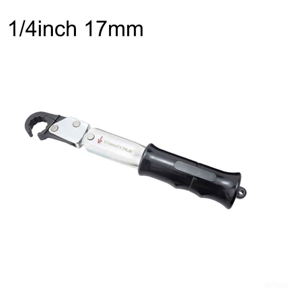 1PC Clé dynamométrique à cliquet 1/4 or 3/8 or 1/2 or 5/8" pour réparation automobile AC, clé à extrémité ouverte réglable de 17 à 29 mm avec portée de 18 à 75 N.m, (17 mm)