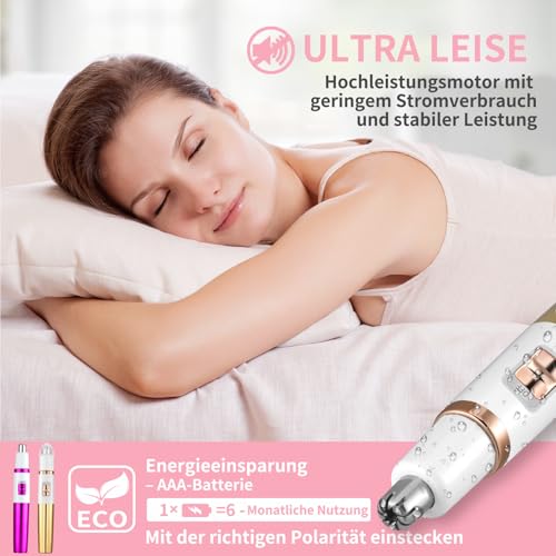 Nasenhaartrimmer Frauen, Damen Schmerzloser Ohr- und Nasenhaartrimmer für Frauen, Augenbrauen...