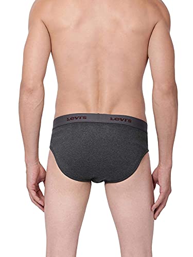 Image of Levi's Men's Cotton 100 CA-STYLE-009-NEO Brief-DK. Grey Melange,Black-P2 Classic