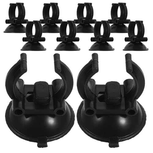 HANABASS 10pcs Aquarium Heating Rod Holders Cup Clips for Fish Tank Light Mounting Aquarium Light Brackets Clip with Suction Cups for Secure Installation of Heating Rods and Lamps Tubing Hose