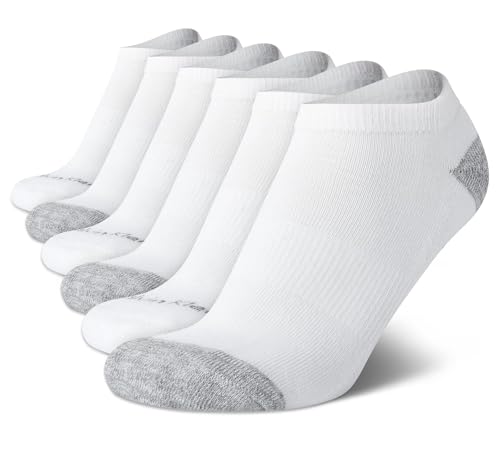 Image of Calvin Klein Womens No Show Socks - 6 Pack Breathable Cotton Blend Athletic Performance Low Cut Running Socks for Women