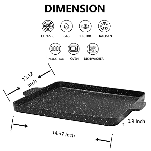 ESLITE LIFE Nonstick Griddle Plate (12'' Flat Griddle) - Thumbnail 2