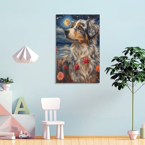 Border Collie Toile Murale 50x75cm Décoration Salon - 4