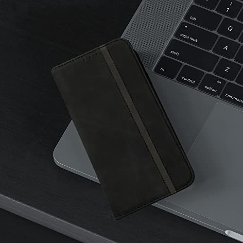 Étui magnétique en cuir de luxe noir pour iPhone 13 Pro et modèles 12 11 X 8 Plus