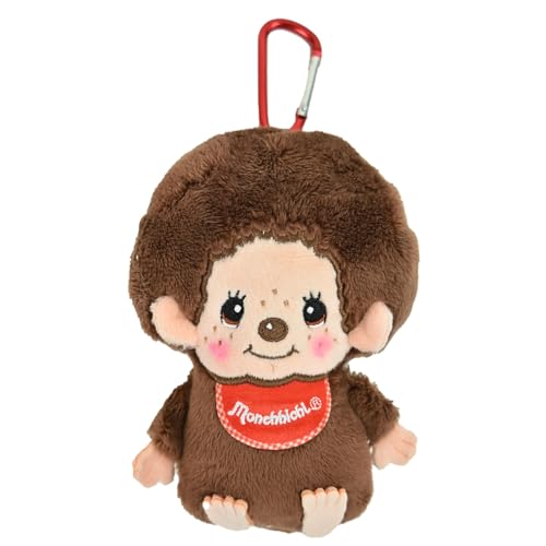 モンチッチ カラビナ付き マスコットポーチ バッグに付ける ふわふわ もこもこ かわいい キャラクター 小物ポーチ 小物入れ ぬいぐるみ MC-0012BY モンチッチくん