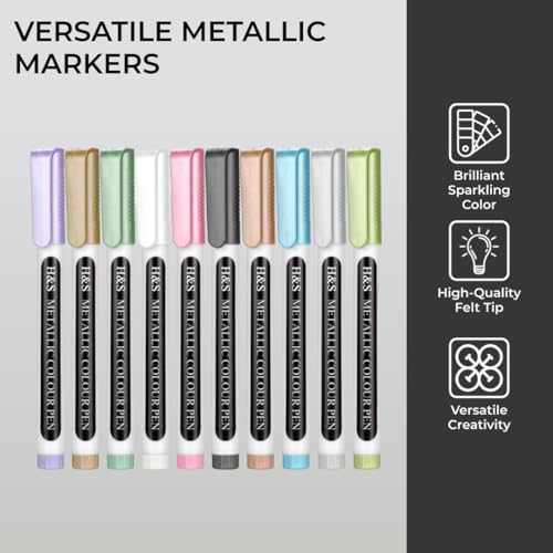 Permanent Marker H&S Metallic Marker Set 10 Teile mit Glitzer