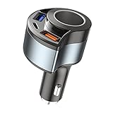  Auto Zigarettenanzünder Adapter,4-in-1-USB Auto Ladegerät Adapter Auto USB Zigarettenanzünder Autotelefon Ladegerät mit QC 3.0 Fast Charge 3 Port Zigarettenanzünder USB Ladegerät