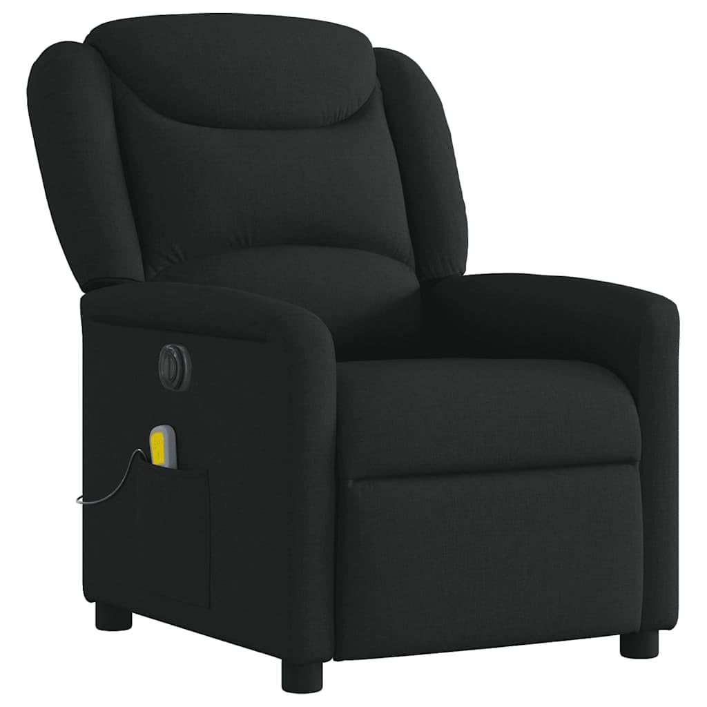 Poltrona massaggiante elettrica nera, 78 x 95 x 100 cm, con funzione sdraiata, massaggio vibrante a 6 punti e telecomando per soggiorno, ufficio, camera da letto