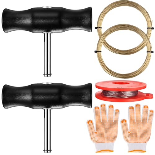 McBlast Universel Outils de Dépose de Pare-Brise: 3 Rouleaux Fils de Coupe pour Vitres de Pare-Brise (50 m au Total) et 2 Poignées pourPare Brises de Voiture pour...