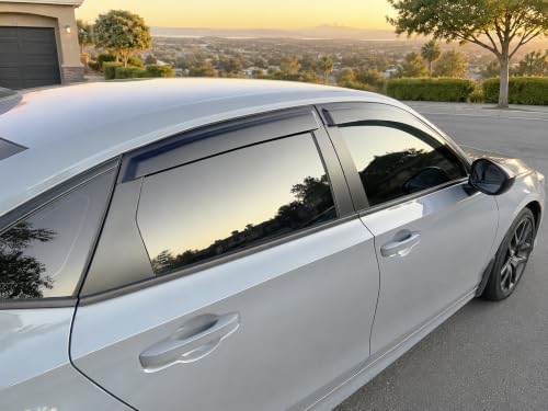 Image of 2022-2026 Tape-On Rain Guards for Honda Civic Sedan Side Window Visor Deflectors Lx Ex Si Hpt Sport Touring Durable Vent Shades 2023 2024 2025