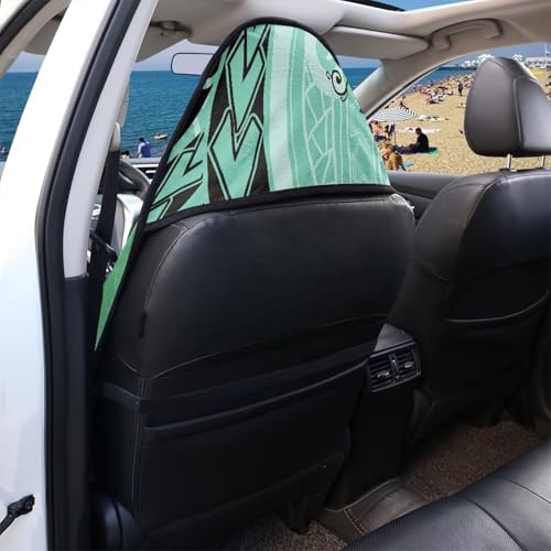 Image of Car Seat Towel Cover Waterproof & Non-Slip Green Polynesian Tattoo Automotive Vehicles Seat Cover Protectors Fashion Auto Interior Fit Most Car, Truck, SUV, or Van