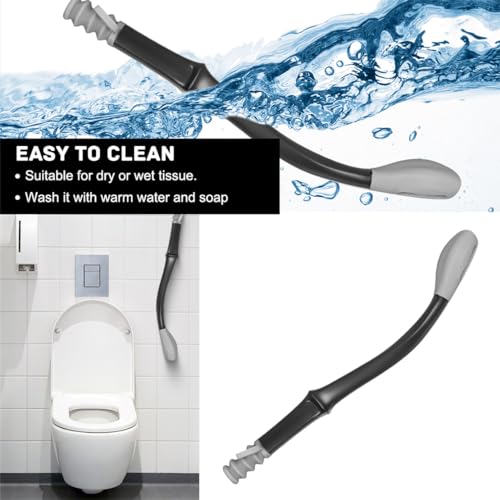 QIYILE Toilettenhilfe Wischen, WC-Hilfsmittel Lange Reichweite Abwischhilfe für Po 15 Zoll Toilettenhilfe zum Abwischen des Gesäßes WC Abwischen Helfer für Behinderte Ältere Menschen