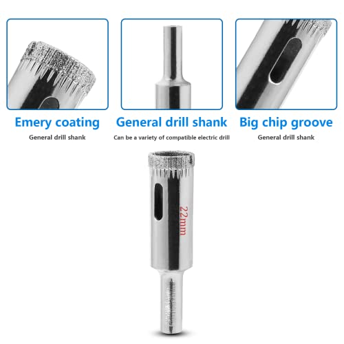 Image of Luomorgo 5 Pcs 13mm /1 /2 inch Diamond Hole Saw Drill Bits | 1.1 inch Cutting Depth, For Glass Ceramic Marble, For Porcelain Tile Granite, For Quartz Gemstone