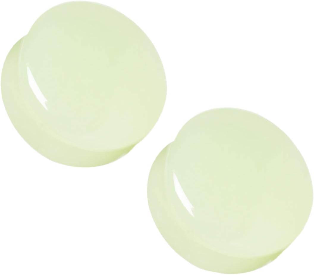 Pierced Owl - Natural Glow in the Dark Moonstone Saddle Plugs, Sold as a Pair