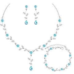Sky Blue+ White CZ-Silver Plated