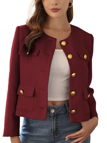 Image of M.Infisavo Cropped Tweed Blazers for Women