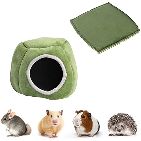 Guinea Pig Bed Cave Cozy Hamster Guinea Pig House Hamster Bed with Removable Pad Guinea Pig Hideaway Hideout Small Animal Beds for Hamster Hedgehog Chinchilla Bearded Dragon (stump nest) Cover