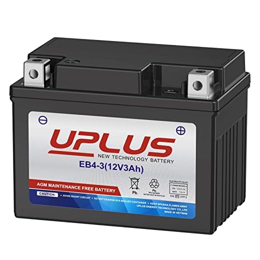 UPLUS YTX4L-BS Motorcycle Battery, EB4-3 12V 3Ah SLA Batteries Maintenance Free Scooter ATV AGM Battery, Replacement for YT4L-BS, AGM12-4, LTX4L-BS, NTX4L-BS, CTX4L-BS, GTX4L-BS, FTX4L-BS