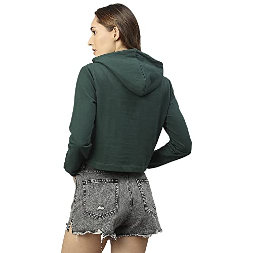 Image of HIGH Star Women's Fleece Solid Hooded Neck Sweatshirt