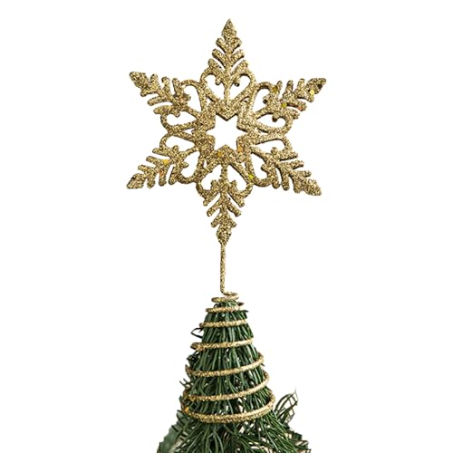 Gleemix Baumspitze Weihnachten Gold, Christbaumspitze Schneeflocke,...