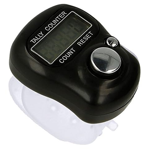 REY Contador Digital con Mini LCD de 5 Dígitos Negro Cover