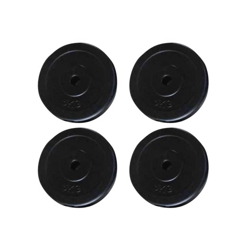 4 dischi per manubri da 5 kg, con rivestimento in plastica per allenamento con manubri, peso totale 20 kg, foro da 26,5 mm