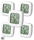 Jissta 5 Stück Innenthermometer luftfeuchtigkeitsmesser Thermometer,Luftfeuchtigkeitsmesser-Monitor mit Temperaturmesser-Sensor,Mini Digital Temperaturmesser Feuchtigkeitsmesser für Gewächshaus Home