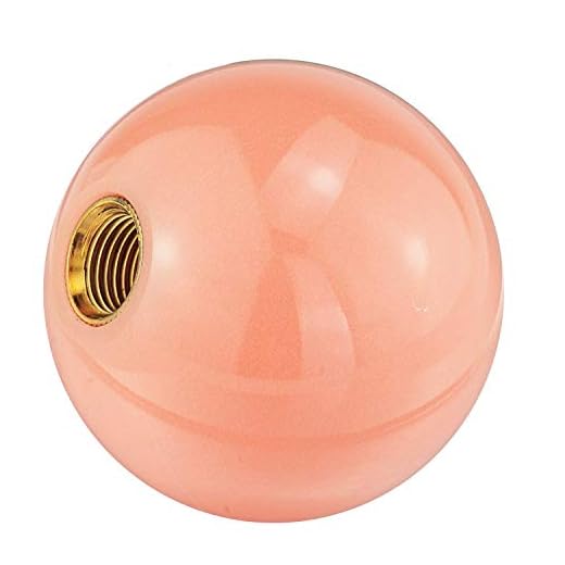 Abfer Ball Shift Knob Car Gear Stick Shifter Knobs Shifting Lever Glowing Red at Night for Most Automatic Manual Transmission Vehicles (Pink Orange)