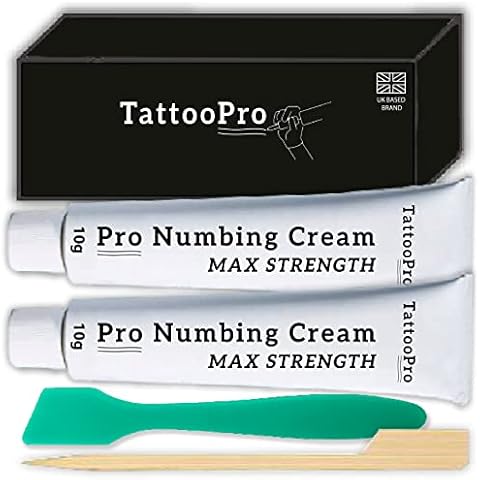 x2 Tattoo Numbing Cream - Max Strength 75% - Pro Deep Numbing Cream For Tattooing, Piercings, Skin Tag, Wart & Mole Removal - TattooPro is a UK Based Brand (x2 Numbing Cream) Cover