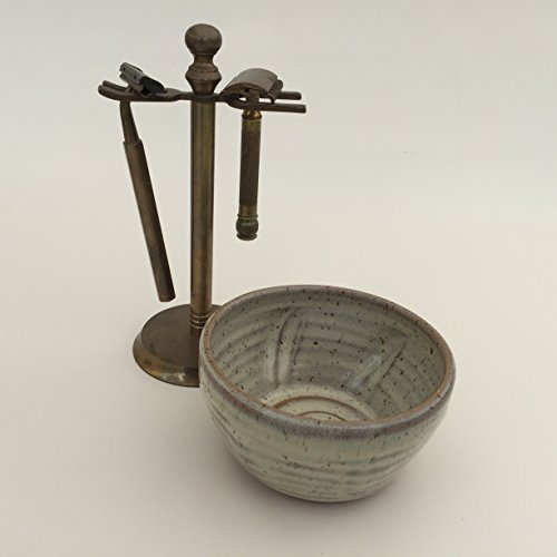 Handmade Pottery Shaving Bowl in Natural Color for Men