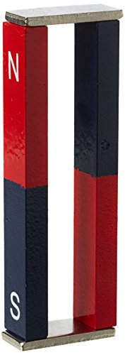 2 Pädagogische Alnico Bar Magnet Für Wissenschaft, Bildung, Experimente, Schüler und Lehrer - Nord & Süd Identifiziert - 11mm x 6mm x 75mm, Rot, Blau
