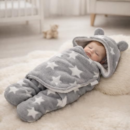 Image of BRANDONN Baby Blanket Newborn Gift Pack of Swaddle Wrapper, 0-9 Months, Length 68 cm x Width 68 cm