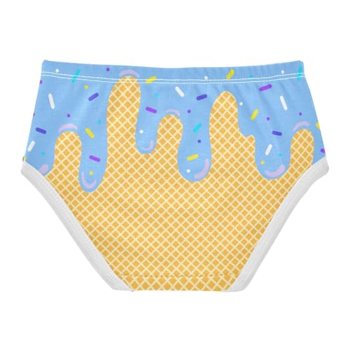 Little Girls' Soft Cotton Underwear Kids Breathable Comfort Blue Ice Cream Panties Briefs Toddler2