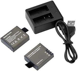 AKASO 2 x 1050mAh Rechargeable Action Camera Battery with USB Dual Charger for AKASO EK5000 EK7000/ ODRVM/ Apeman/ Vitin/ Pictek/ Yuntab