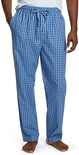 Nautica Men's Soft Woven 100% Cotton Elastic Waistband Sleep Pajama Pant, French Blue, Large