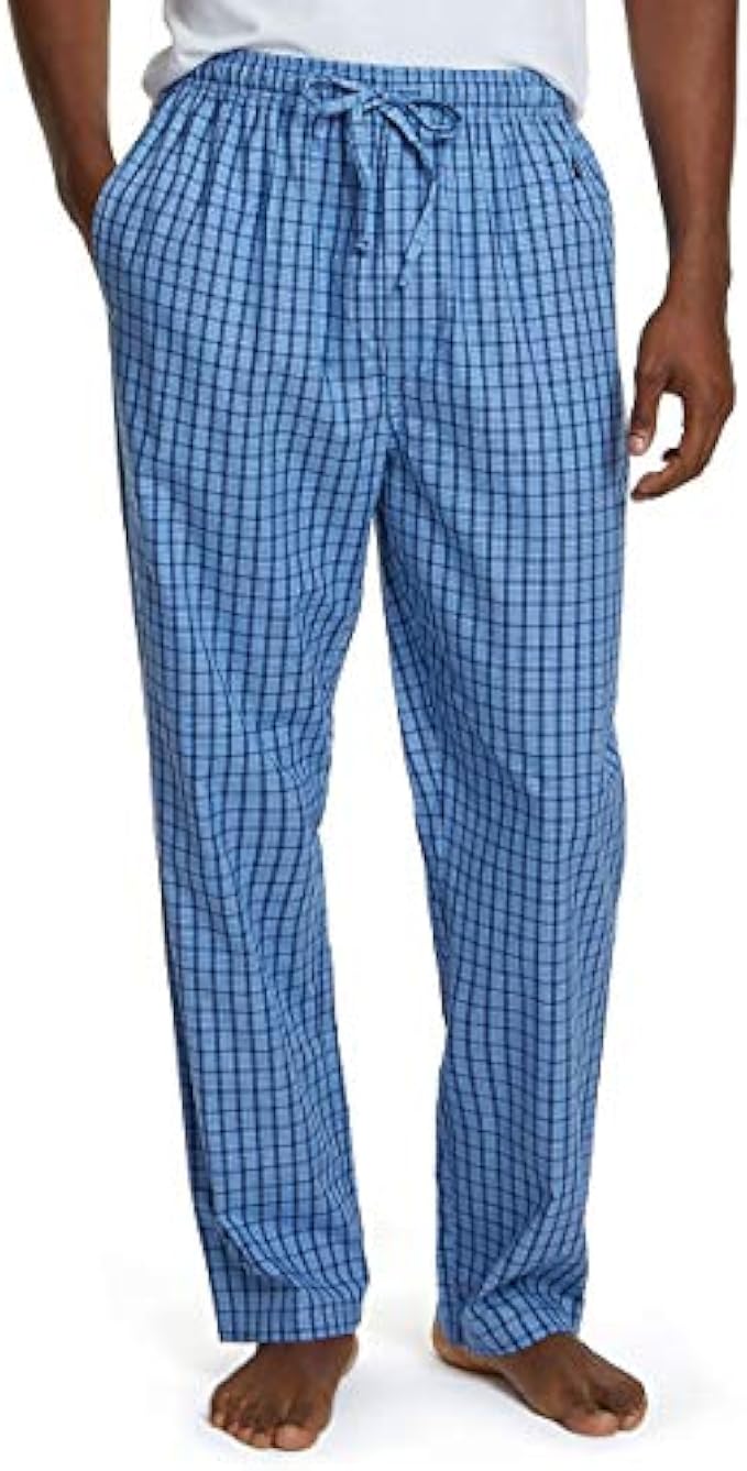 Nautica mens Soft Woven 100% Cotton Elastic Waistband Sleep Pajama Pant