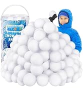 Elcoho 100 Pieces 2 Inch Fake Snow Fight Ball Artificial Snow Toss Ball Fake Winter Snow Fight Ba...