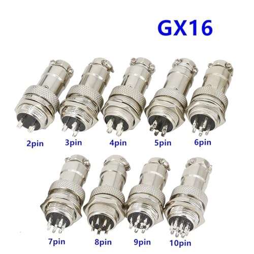 Conector de aviación de tornillo GX16 16mm de 10 pines para chasis y panel electrónico 3