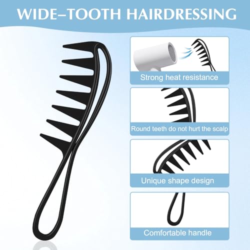Peine de Dientes Anchos WLLHYF Negro 18.5 cm miniatura 3