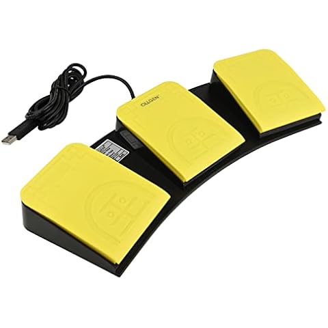 OLLGEN USB Foot Pedal for PC Gaming,Optical Control Foot Switch,Computer Map Mouse Keyboard Hotkey Combination Key Keypress Simulator Program Page Turner Transcription HID (USB Triple Foot Pedal) Cover