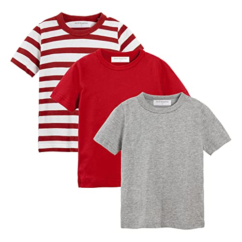 Image of Mud Kingdom T-Shirt for Boys Short Sleeve Plain Cotton Classic Summer Casual Stripe