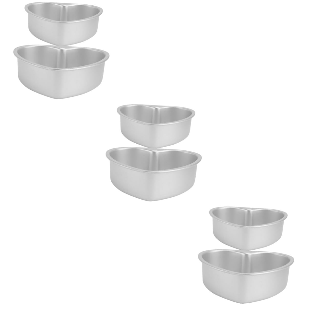 Cabilock 3 Juegos Molde De Pastel De Corazón Moldes Para Pasteles En Forma De Corazón Molde Para Hornear Para Pastel Molde Para Hornear Mousse Aleación De Aluminio 2 Piezas * 3
