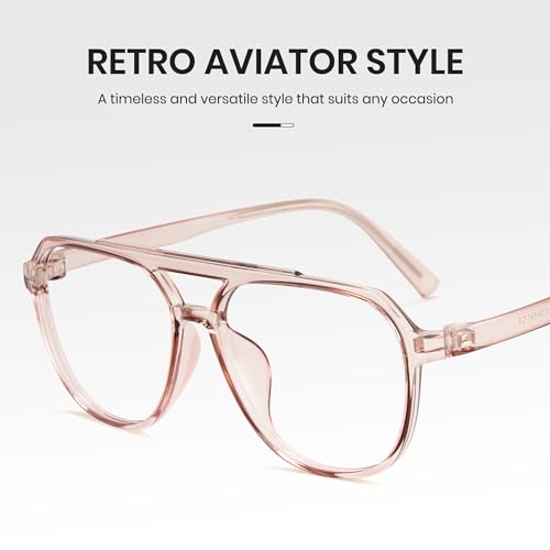 Image of Cyxus Aviator Blue Light Glasses for Women Men Reduce Eye Strain 8196 | Eye Protection,UV Protection,Retro Pilot Frame,Ideal for Office Work Daily Wear