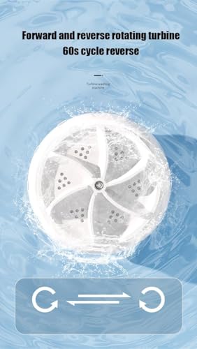 2025 New Portable Mini Washing Machine Ultrasonic Turbo Portable Washer with USB for Home Business Travel College House RV Apartment Turbo Washing Machine Cleaning Socks Underwear - Thumbnail 4