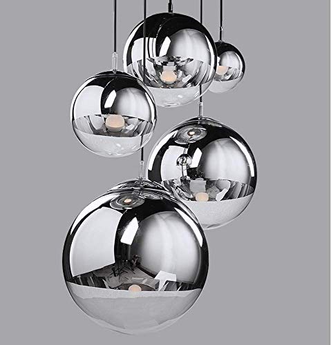 Lustre Boule de Verre E27 Plafonnier Métal Nordique Taille L - 5