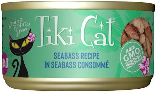 Tiki Cat Luau Seabass Recipe Wet Cat Food, 2.8 oz., Case of 12